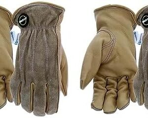 Miracle-Gro MG86006 Aqua Armor Cow Grain Palm Gloves