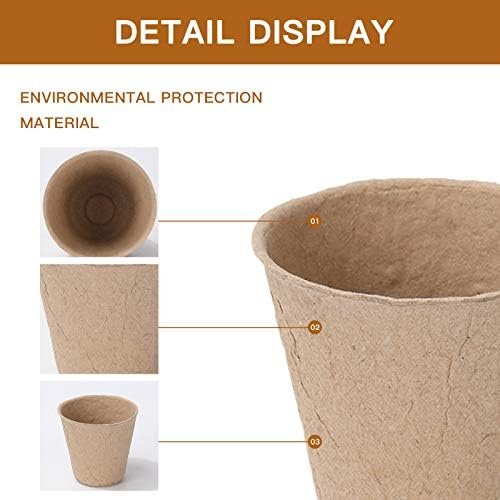 Oubest Peat Plant Pots for Plantings, Plant Starter Kit Paper Pulp Germination Planting Pots Indoor Seedling Pot Supplies 3" Round 50Pc Solid Color - Image 7