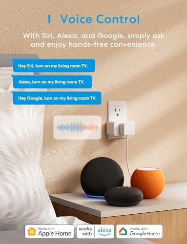 meross Matter Smart Plug Mini, Energy Monitoring, MSS Easy Setup, 15A/1800W, 100% Privacy Wi-Fi Outlet Support Apple HomeKit, Alexa, Google Home with Schedule Timer, App & Voice Control (1 Pack) - Image 8