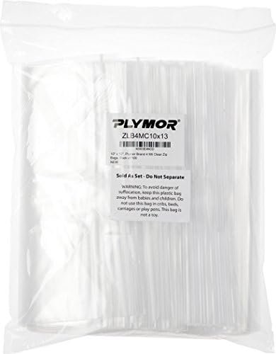 Plymor Heavy Duty Plastic Reclosable Zipper Bags, 4 Mil, 10" x 13" (Pack of 100) - Image 3