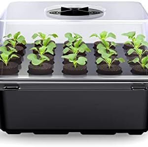 iDOO Seed Starter Tray with Grow Sponges, 20 Cells Reusable Seed Starter Kit with Humidity Dome, Base Mini Greenhouse Germination Kit for Seeds Growing Starting