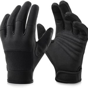 OZERO Work Gloves for Men Women: Mechanic Glove Touchscreen Firm Grip Dexterity Light Duty Gloves for Gardening Construction