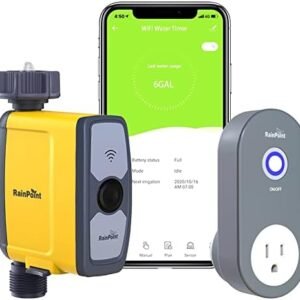 RAINPOINT Sprinkler Timer WiFi Water Timer, Smart Hose Timer, WiFi Sprinkler Controller Automatic Watering System Irrigation Water Valve, APP & Voice Control, Weather-based Auto Rain Delay, For Garden