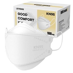LEVENIS KN95 Face Masks 100 Pack, Breathable Comfortable and Disposable KN95 Mask, White
