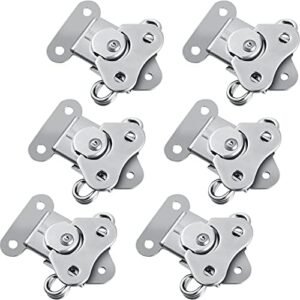 Hotop 304 Stainless Steel Draw Latch Butterfly with Keeper and Spring Twist Lock for Case, Assembling Boxes, Packaging Machinery, Instruments, Aviation Equipment Boxes (Silver,6 Pieces)