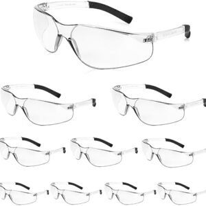 Safety Glasses for Men Women ANSI Z87.1 Safety Glasses Bulk Outdoor Protective Eyewear Scratch-Resistant Clear Grey