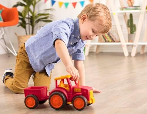 Battat- Wonder Wheels- Red Toy Tractor And Trailer – Farm Toys For Kids, Toddlers – Pretend Play - Recyclable Materials – 1 year + - Image 8