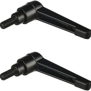 Push Button Locking Handle M6x12mm Male Thread Aluminum Alloy Adjustable Clamping Lever Handle with Male Threaded Stud for Machinery Welding Printing Equipment Black Tone