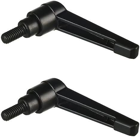 Push Button Locking Handle M6x12mm Male Thread Aluminum Alloy Adjustable Clamping Lever Handle with Male Threaded Stud for Machinery Welding Printing Equipment Black Tone