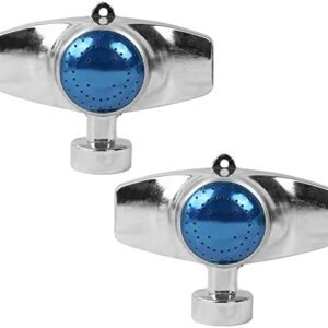 Hourleey 360 Degree Metal Spot Sprinkler, 2 Pack Circle Pattern Sprinkler with Gentle Water Flow for Small Area Yard Lawn Garden Watering, Coverage Up to 30FT (Blue)