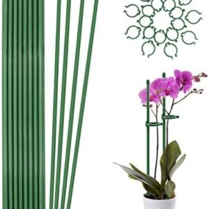 Plant Stakes,Green Plant Sticks Support,HOUNANG Fiberglass Garden Plant Support Stakes for Potted Plants and Indoor Plants - 19 Pack 18 Inches
