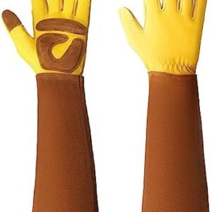 Gardening Gloves, Long Garden Gloves for Women and Men, Thorn Proof Gardening Gloves, Leather Work Gloves for Outdoor