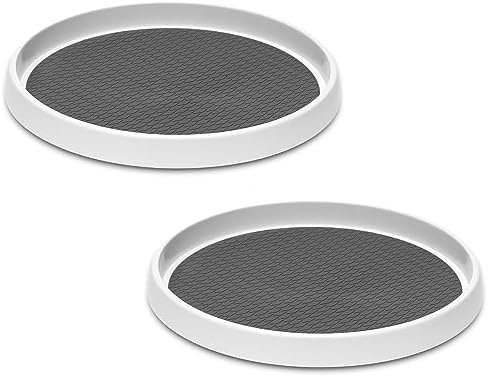 2 Set, 10 Inch Non-Skid Lazy Susan Organizers - Turntable Rack for Cabinet, Pantry Organization and Storage, Kitchen, Fridge, Bathroom Makeup Vanity Countertop, Under Sink Organizing, Spice Rack - Image 9
