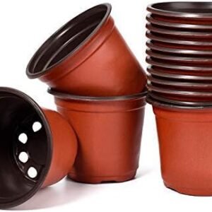 Delxo 100 Pcs 4 Inch Plants Nursery Pots Reusable Plant Seeding Nursery Pot Waterproof Plastic Pots Seed Starting Pots