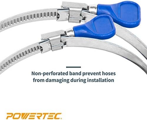 POWERTEC 70247 1-1/2 Inch Stainless Steel Thumb Screw Clamps, Adjustable Key Hose Clamps for Pool Hose for Above Ground Pools and PVC Tubing, Pipe Clamp, Worm Gear Clamp, 5 pack - Image 4