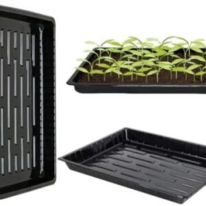 BeGrit Microgreen Seed Starter Grow Trays Shallow Seeding Germination Flats Non Standard 1015 Tray no Holes Plant Sprouter Propogation Tray 5-Pack