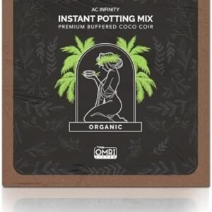 AC Infinity Instant Potting Mix, 2 lb. Premium Buffered Coco Coir Brick, Coconut Compost as Potting Soil Omri Listed, Low EC and pH Balance for Hydroponics Plant Growing and Propagation