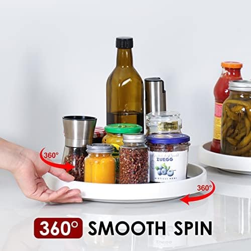 2 Set, 10 Inch Non-Skid Lazy Susan Organizers - Turntable Rack for Cabinet, Pantry Organization and Storage, Kitchen, Fridge, Bathroom Makeup Vanity Countertop, Under Sink Organizing, Spice Rack - Image 4