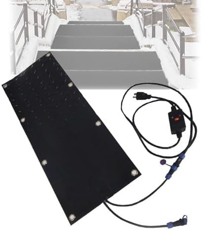 Snow Melting Mat,Residential Snow-Melting Stair Mat,Heated Snow Melting Outdoor Mats,Ice & Snow Melting Mats,Non-Slip Walkway Heated Outdoor Mat,Winter Outdoor Stairs, Steps,Doorways