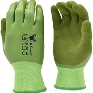 G & F Products G & F 1537L-6 6 PAIR PACK Aqua Gardening women's Gloves with Double Microfoam Latex Water Resistant Palm， Women's Large Size