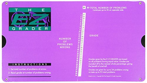 Grading Calculator - E-Z Grader Teacher's Aid Scoring Chart (Purple) - 8-1/2" x 4-3/4"