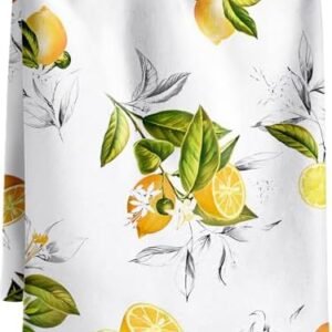 Kitchen Towels Dish Cloths Tea Hand Drying Cleaning Cup Towel Lemon Farmhouse Absorbent Soft Quick Dry Decorative Cute Pattern Design Modern Decor Dishcloth Hostess Housewarming Gifts Ideas