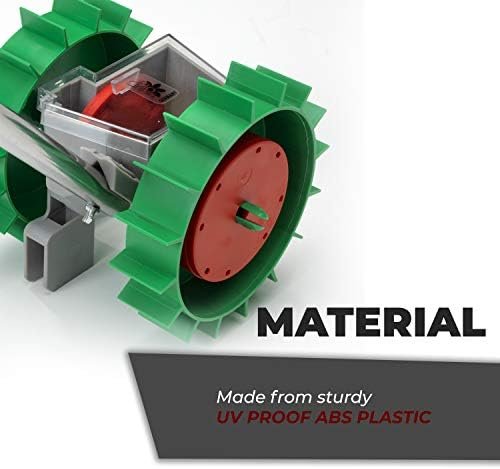 Super Seeder - Ergonomic Seed Planter Tool - Garden Seeder - Hand Seed Spreader with 5 Seed Disk Suitable for All Vegetables and Different Seed Sizes - Green/Red - Image 4