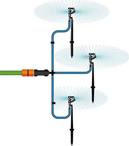 Lily's Home Above Ground Sprinkler System. Pre-Assembled Garden Sprinklers for Small Areas. DIY Irrigation Plant Watering Kit