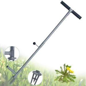 Weed Puller and Stand Up Weeder - Stand up Manual Weeder Hand Tool with 3 Claws - Stainless Steel and High Strength Foot Pedal - Easily Remove Weeds Without Bending Pulling or Kneeling - Weed Puller