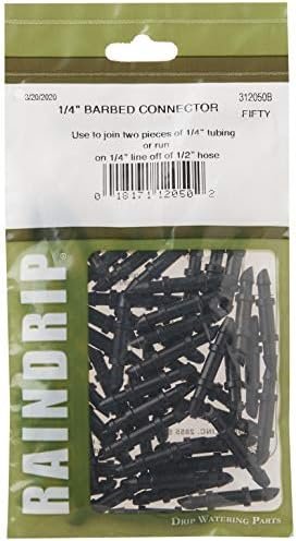 Raindrip 312050B Drip Irrigation Fittings Single Barbed Coupling Connectors, 1/4-Inch, 50 Per Bag, for Trees, Shrubs, Black - Image 4