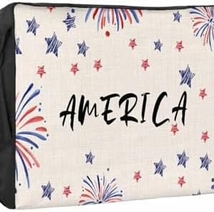 4th of July Outdoor TV Cover 32 Inch Star Fireworks Memorial TV Enclosure Independence Day Patriotic Liberty Blue Red TV Covers for Outside TV Display Screen Protector with Remote Control Pocket
