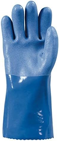 Wells Lamont Heavy Duty PVC Coated Work Gloves | Liquid/Chemical, Abrasion & Cut Resistant, Waterproof | Versatile, Flexible, Durable | Cotton Lining, Large (174L) , 12 inch Cuff , Blue - Image 2