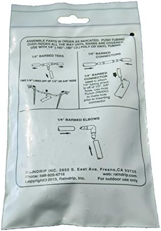 Raindrip 312050B Drip Irrigation Fittings Single Barbed Coupling Connectors, 1/4-Inch, 50 Per Bag, for Trees, Shrubs, Black - Image 7