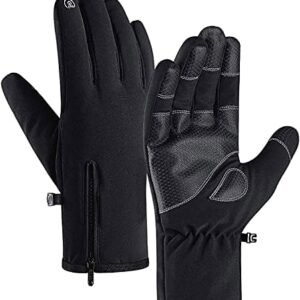 100% Waterproof Winter Gloves -30℉ Warm Windproof All Fingers Touch Screen Gloves for Men Skiing and Outdoor Work