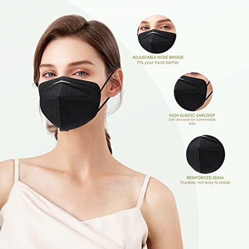 KN95 Face Masks Black Breathable Safety Respirator Cup Dust Disposable KN95 Mask For Adult - Image 5