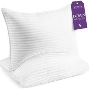 Beckham Hotel Collection Bed Pillows Queen/Standard Size Set of 2 - Down Pillow for Sleeping - Back, Stomach or Side Sleepers