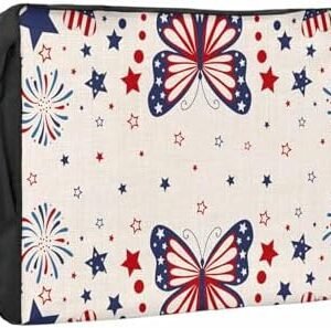 4th of July Outdoor TV Cover 32 Inch Stars Butterfly Firework TV Enclosure Independence Day American Flag TV Covers for Outside TV Display Screen Protector with Remote Control Pocket