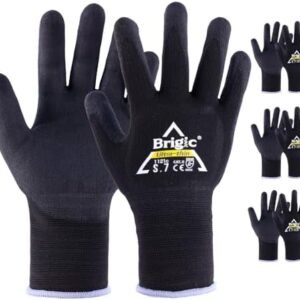 Work Gloves Micro Foam Nitrile Coated, High-density Nylon Gloves, Ultra-thin foam coated, Strong Grip-Black