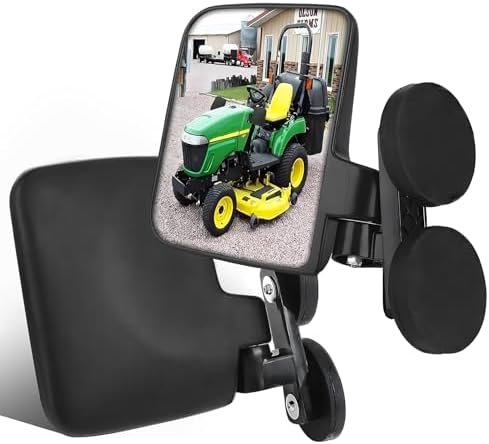 Magnetic Tractor Mirrors, Rearview Mirrors Compatible with Mahindra, Kubota, John Deere, and Lawn Mover Side Mirrors with Strong Magnets, Tractor Accessories Come Pre-Assembled.