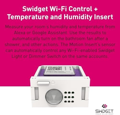 Wi-Fi Control + Temperature, Humidity and Motion Insert - Smart Home Devices with Motion Sensors - Compatible with Swidget Outlets & Switches for Power Monitoring and Remote Control - Image 4