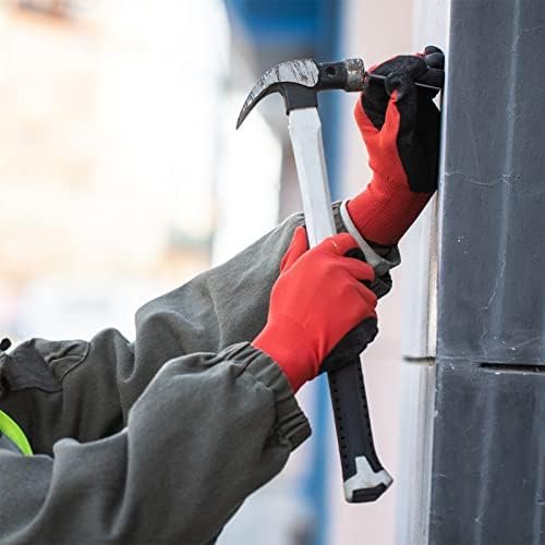 12 Pairs Rubber Coated Work Gloves, Textured Latex Palm for Grip, Construction, Warehouse and Garden Safety Gloves, Bulk Pack, Large - Image 6