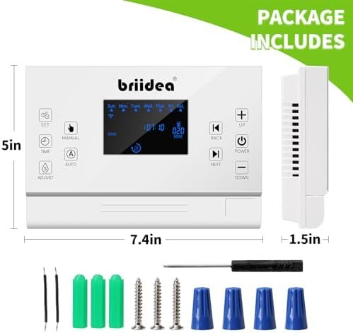 8 Zones WiFi Smart Sprinkler Controller, Briidea Automatic Irrigation Controllers with Customized Watering Schedule & Seasonal Adjustment, Save Water and Keep Your Plants Thrive - Image 5