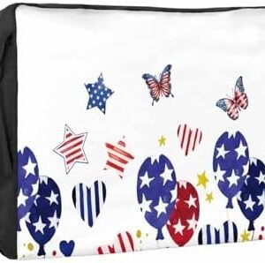 4th of July Outdoor TV Cover 32 Inch Star Butterfly Patriotic Stripes TV Enclosure Balloon Memorial Liberty TV Covers for Outside TV Display Screen Protector with Remote Control Pocket