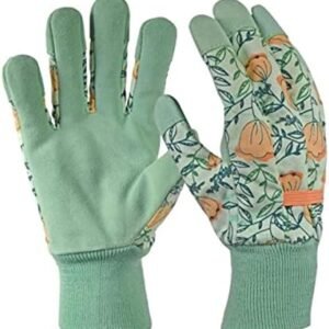 Women's Leather Palm Garden Gloves with Knit Wrist