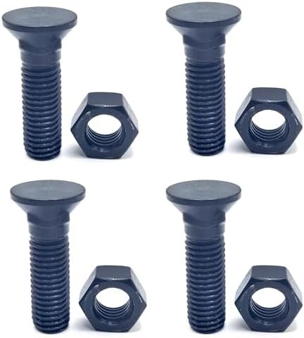 4 Packs Blades Cutting Edge Plow Grader Blades Bolts & Nuts 5/8"-11 x 2-1/4" for Snow Plow Construction Machinery