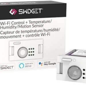 Wi-Fi Control + Temperature, Humidity and Motion Insert - Smart Home Devices with Motion Sensors - Compatible with Swidget Outlets & Switches for Power Monitoring and Remote Control