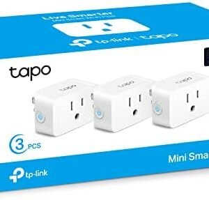TP-Link Tapo Matter Supported Smart Plug Mini, Compact Design, 15A/1800W Max, Super Easy Setup, Works with Apple Home, Alexa & Google Home, UL Certified, 2.4G Wi-Fi Only, White, Tapo P125M(3-Pack)