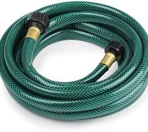 ½" PVC Outdoor Garden Hose for Lawns, Boat Hose, Flexible and Durable,No Leaking, GHT Fitting for Household (15FT, Green)