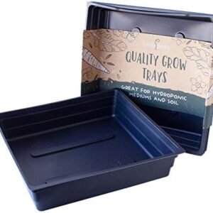5-Pack 10x10 Garden Growing Trays Without Drain Holes - 10" x 10" Plastic Plant Trays No Holes - Wheatgrass Sprouting Tray, Microgreens Seed Tray, Hydroponic Trays, Nursery Flats, Greenhouse Supplies