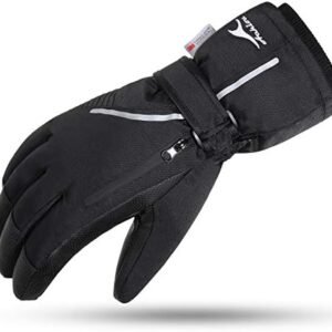 Achiou Ski Snow Gloves Waterproof Touchscreen Winter Warm for Men Women with Portable pocket